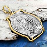 RARE Concepcion Shipwreck Spanish 8 Reale Silver Piece of Eight 14K Gold  Pendant