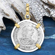 El Cazador Shipwreck 1783 1 Reale 14K Gold & Sterling Silver Treasure Coin Pendant