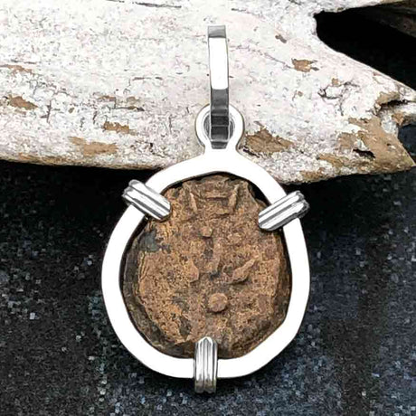 Biblical Widow's Mite in a Sterling Silver Pendant