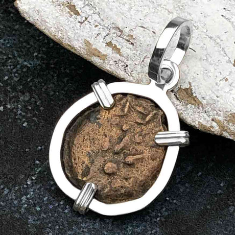 Biblical Widow's Mite in a Sterling Silver Pendant