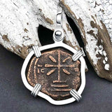 Byzantine Bronze Tetarteron Coin Circa 1143 - Cross of Christ – Sterling Silver Pendant