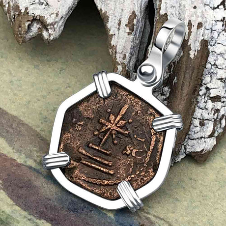 Byzantine Bronze Tetarteron Coin Circa 1143 - Cross of Christ – Sterling Silver Pendant