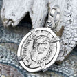 Roman Empire Silver Denarius Coin of Hadrian, the Builder 137 AD Sterling Silver Pendant