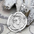 Roman Empire Silver Denarius Coin of Hadrian, the Builder 125 AD Sterling Silver Pendant