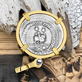 Roman Republic Silver Denarius with Apollo Coin 85 BC 14K Gold Pendant