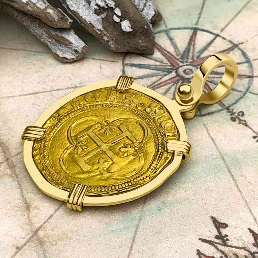 Shipwreck Doubloon Necklace Circa 1560 Unknown Shipwreck 22K