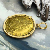 1819 Spanish 22K Gold 8 Escudo Portrait Coin - the Legendary Doubloon - 18K Gold Pendant