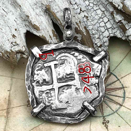 Pirate Era 1748 Spanish 4 Reale "Piece of Eight" Sterling Silver TORTUGA COLLECTION Pendant