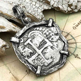 Pirate Era 1748 Spanish 4 Reale "Piece of Eight" Sterling Silver TORTUGA COLLECTION Pendant