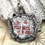 Pirate Era 1748 Spanish 4 Reale "Piece of Eight" Sterling Silver TORTUGA COLLECTION Pendant