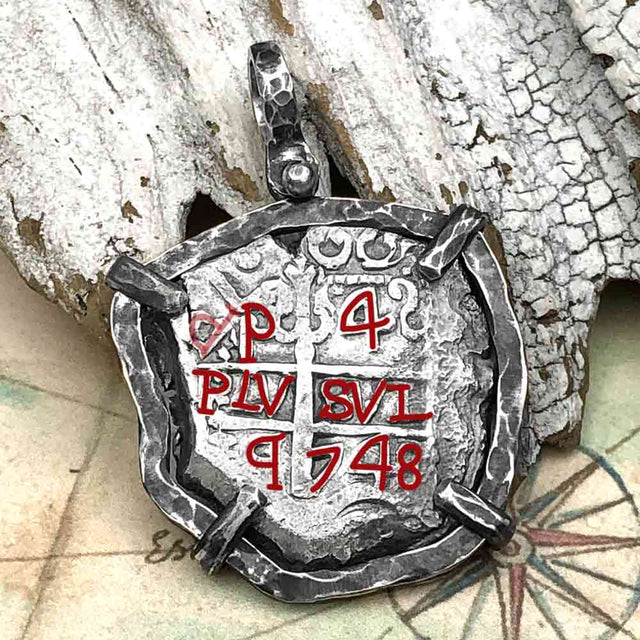 Pirate Era 1748 Spanish 4 Reale "Piece of Eight" Sterling Silver TORTUGA COLLECTION Pendant