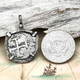 Pirate Era 1748 Spanish 4 Reale "Piece of Eight" Sterling Silver TORTUGA COLLECTION Pendant