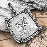 Pirate Era 1665 Spanish 8 Reale Cob Piece of 8 Sterling Silver TORTUGA COLLECTION Pendant