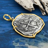 Concepcion Shipwreck Spanish 8 Reale Silver Piece of Eight 14K Gold  Pendant