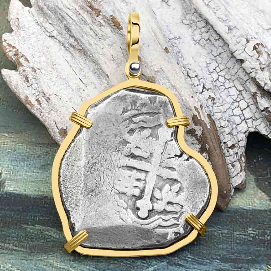 1715 Fleet Shipwreck 8 Reale Piece of Eight 14K Gold Pendant