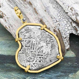 1715 Fleet Shipwreck Rare 8 Reale Piece of Eight 14K Gold Pendant - the Cobb Coin Company Collection