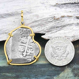 1715 Fleet Shipwreck Rare 8 Reale Piece of Eight 14K Gold Pendant - the Cobb Coin Company Collection