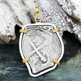1715 Fleet Shipwreck 4 Reale Piece of Eight 14K Gold Pendant - NASA Frank Vaughn Collection
