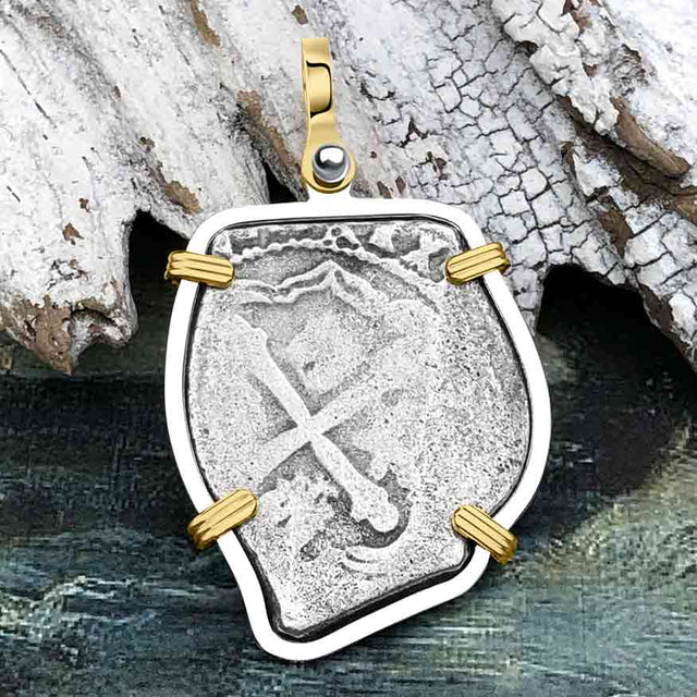 1715 Fleet Shipwreck 4 Reale Piece of Eight 14K Gold Pendant - NASA Frank Vaughn Collection