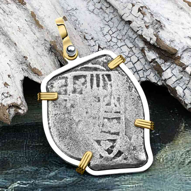 1715 Fleet Shipwreck 4 Reale Piece of Eight 14K Gold Pendant - NASA Frank Vaughn Collection