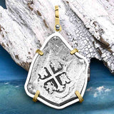1715 Fleet Shipwreck 8 Reale Piece of Eight 14K Gold Pendant - NASA Frank Vaughn Collection