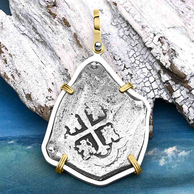 1715 Fleet Shipwreck 8 Reale Piece of Eight 14K Gold Pendant - NASA Frank Vaughn Collection
