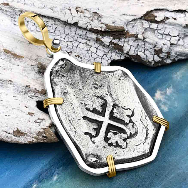 1715 Fleet Shipwreck 8 Reale Piece of Eight 14K Gold Pendant - NASA Frank Vaughn Collection