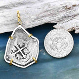1715 Fleet Shipwreck 8 Reale Piece of Eight 14K Gold Pendant - NASA Frank Vaughn Collection