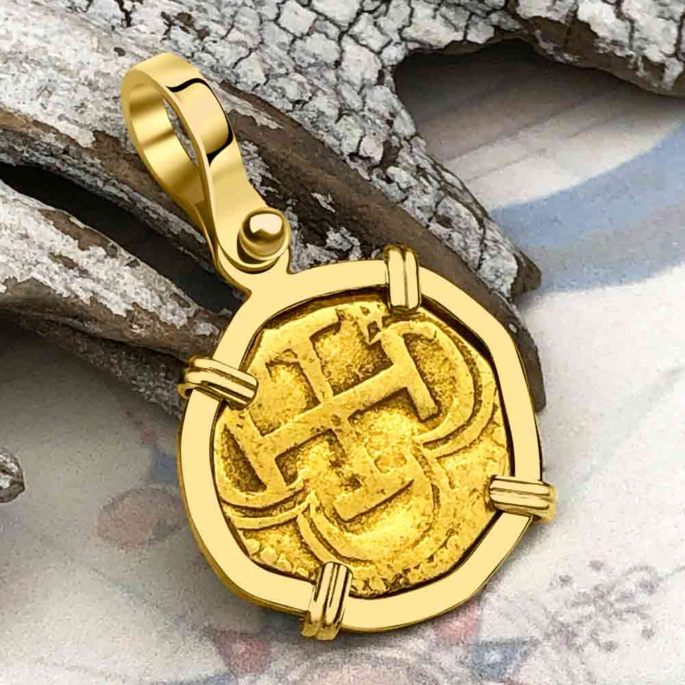 Spanish Gold Pirate Gold Coin Necklace Pirate Coin Treasure Piece
