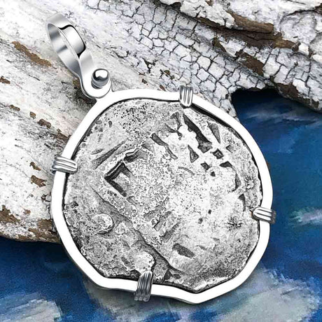 Concepcion Shipwreck 4 Reale Silver Piece of 8 Sterling Silver Pendant