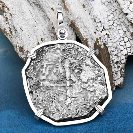 Concepcion Shipwreck 4 Reale Silver Piece of 8 Sterling Silver Pendant