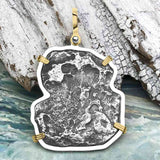 Concepcion Shipwreck 8 Reale Silver Piece of 8 14K Gold and Sterling Silver Pendant