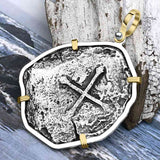 Concepcion Shipwreck 8 Reale Silver Piece of 8 14K Gold and Sterling Silver Pendant