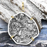 Concepcion Shipwreck 8 Reale Silver Piece of 8 14K Gold and Sterling Silver Pendant