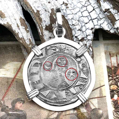 Templar Knights Era Antioch Crusader Medieval Silver Denier Helmet Head Coin of the Crusades Sterling Silver Pendant