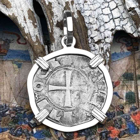 Templar Knights Era Antioch Crusader Medieval Silver Denier Helmet Head Coin of the Crusades Sterling Silver Pendant
