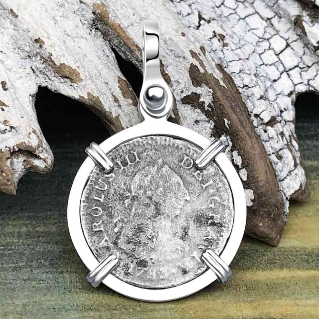 El Cazador Shipwreck 1783 1/2 Reale Piece of 8 Sterling Silver Pendant