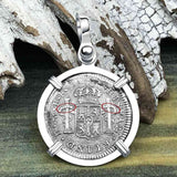 El Cazador Shipwreck 1783 1/2 Reale Piece of 8 Sterling Silver Pendant
