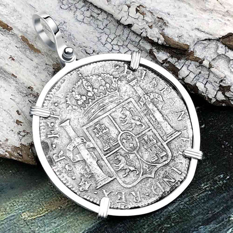 El Cazador Shipwreck 1783 8 Reale Piece of 8 Sterling Silver Pendant