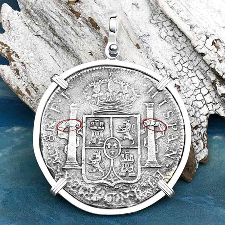 El Cazador Shipwreck 1783 8 Reale Piece of 8 Sterling Silver Pendant