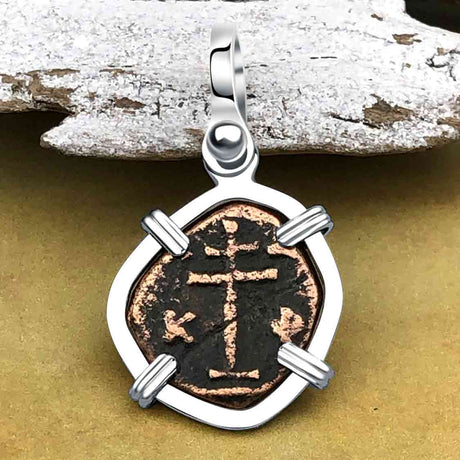 Byzantine Bronze Tetarteron Coin Circa 1092 - Lord Guard and Protect – Sterling Silver Pendant