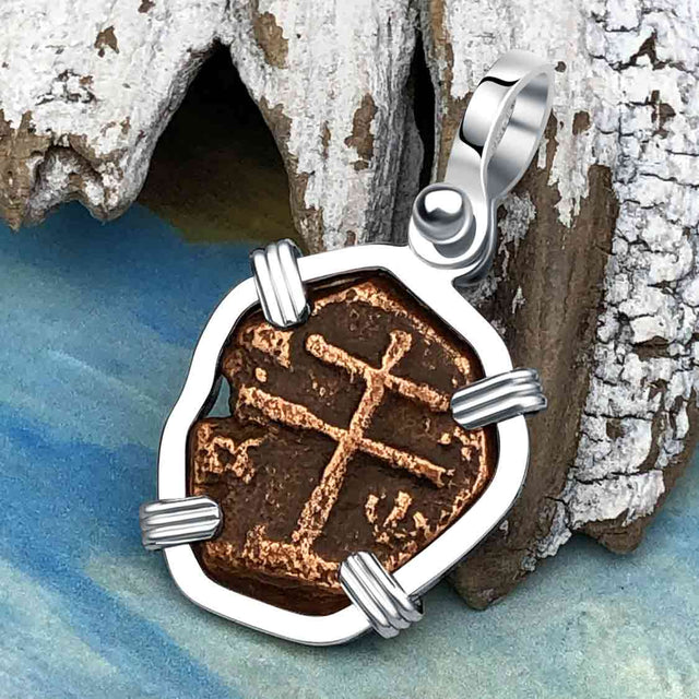 Byzantine Bronze Tetarteron Coin Circa 1092 - Lord Guard and Protect – Sterling Silver Pendant