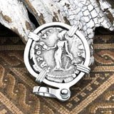 Roman Empire Silver Denarius Coin of Marcus Aurelius, the Philosopher Warrior 153 AD Sterling Silver Pendant