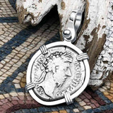 Roman Empire Silver Denarius Coin of Marcus Aurelius, the Philosopher Warrior 170 AD Sterling Silver Pendant
