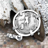 Roman Empire Silver Denarius Coin of Marcus Aurelius, the Philosopher Warrior 153 AD Sterling Silver Pendant