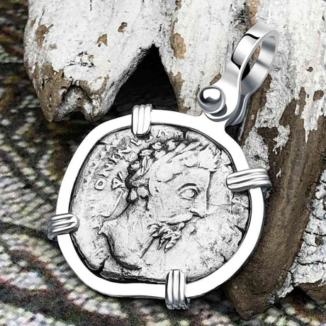 Roman Empire Silver Denarius Coin of Marcus Aurelius, the Philosopher Warrior 168 AD Sterling Silver Pendant