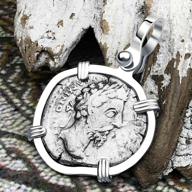 Roman Empire Silver Denarius Coin of Marcus Aurelius, the Philosopher Warrior 168 AD Sterling Silver Pendant