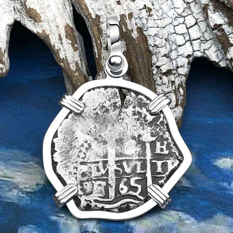 1665 Consolacion Shipwreck Pirate Era Spanish 1 Reale Piece of Eight Sterling Silver Pendant