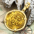Pirate Era Circa 1578 22K Gold One Escudo - the Legendary Doubloon - 18K Gold Pendant