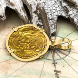 Pirate Era Circa 1578 22K Gold One Escudo - the Legendary Doubloon - 18K Gold Pendant